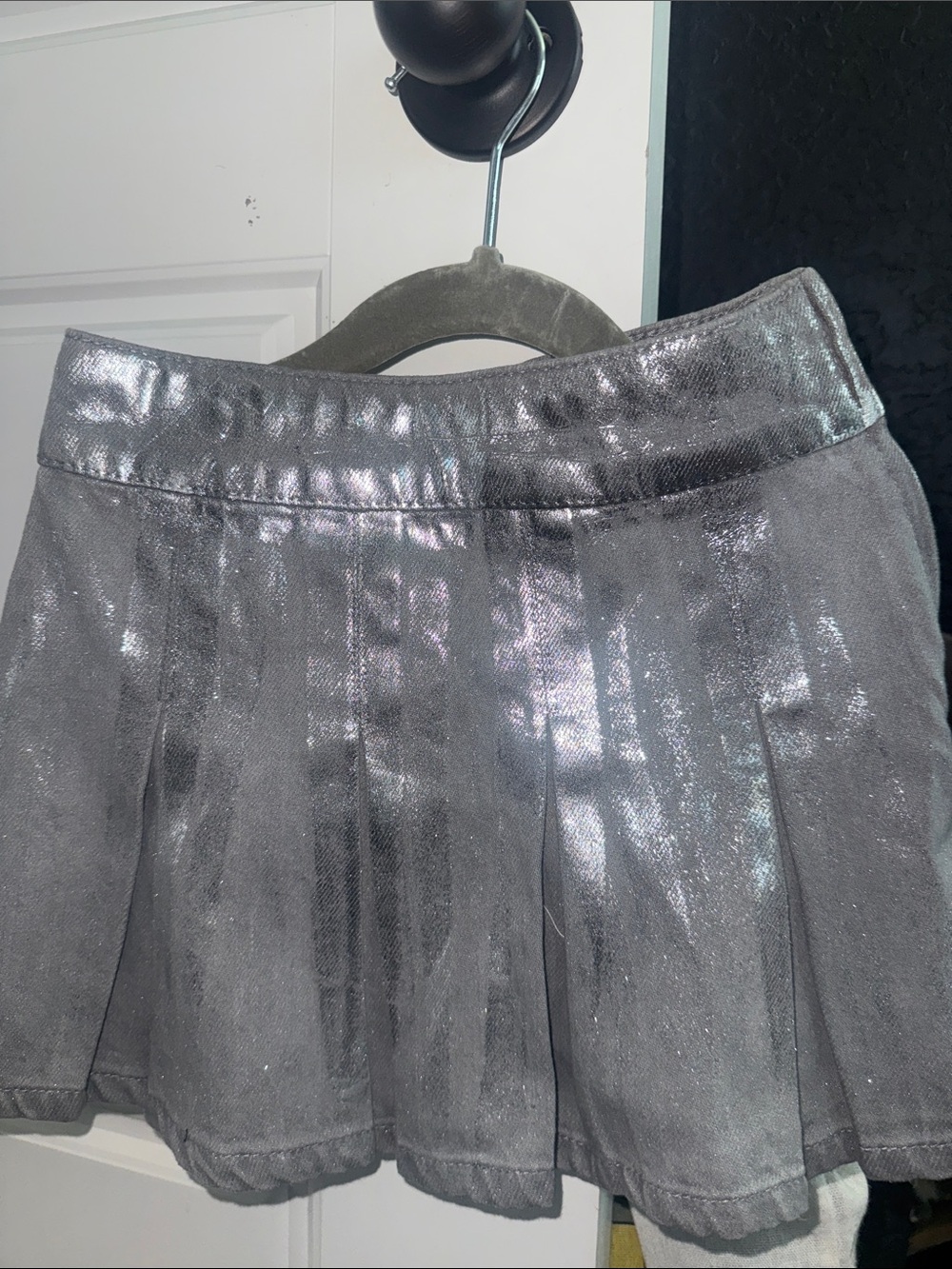 GB girls Metallic Silver Pleated Skirt